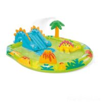 Дитячий надувний Ігровий центр із гіркою Батут Intex 57166 "Динопарк" 191 х 152 х 58 см/об'єм 143 л**
