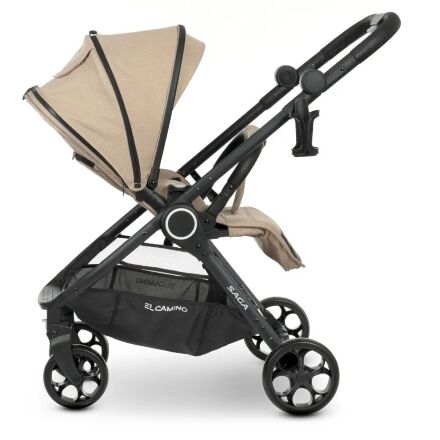Універсальна дитяча коляска 2в1 EL CAMINO ME 1085 SAGA Denim Beige з прогулянковим блоком і люлькою Бежева