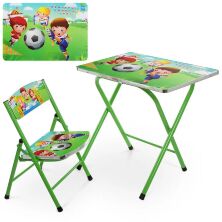 Дитячий столик зі стільчиком Bambi A19-football Футбол зелений складаний**