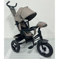 Триколісний велосипед-коляска TURBOTRIKE MT 1006-5 вільний хід коліс, пульт, світло, сумка, гальмо, коричневий