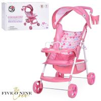 Коляска лялькова FiVEoNiNE T715022 Коляска для ляльки трансформер, металева, з люлькою-переноскою