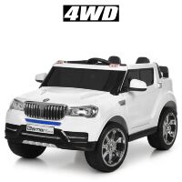 Дитячий двомісний електромобіль Джип Bambi Racer 4WD M 3107EBLR-1 шкіряне сидіння / колір білий **