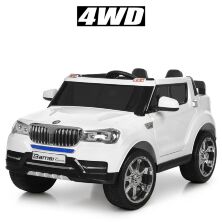 Дитячий двомісний електромобіль Джип Bambi Racer 4WD M 3107EBLR-1 шкіряне сидіння / колір білий **