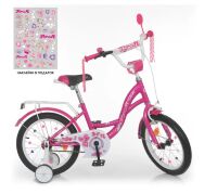 Дитячий двоколісний велосипед PROFI Y1626 Butterfly для дівчинки / колеса 16д / малиновий**