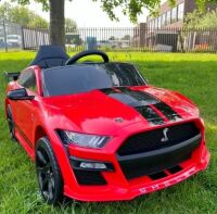 Дитячий одномісний електромобіль M 5778EBLR-3 Ford Mustang шкіряне сидіння, 2 мотори, червоний