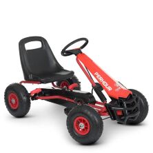 Дитячий педальний спортивний карт веломобіль на педалях Bambi kart М 4555-3 на надувних колесах / червоний**