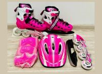 Набір Combo 2в1 ролики та ковзани для дорослих із захистом та шоломом рожеві Ice L (39-42)