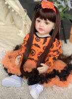 Велика вінілова реалістична лялька у стилі Хелловін з живими очима Reborn Baby Doll