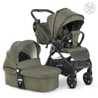 Універсальна дитяча коляска 2в1 EL CAMINO ME 1085 SAGA Denim Khaki з прогулянковим блоком і люлькою Хакі