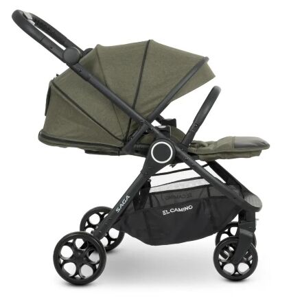 Універсальна дитяча коляска 2в1 EL CAMINO ME 1085 SAGA Denim Khaki з прогулянковим блоком і люлькою Хакі