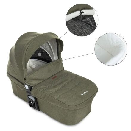 Універсальна дитяча коляска 2в1 EL CAMINO ME 1085 SAGA Denim Khaki з прогулянковим блоком і люлькою Хакі