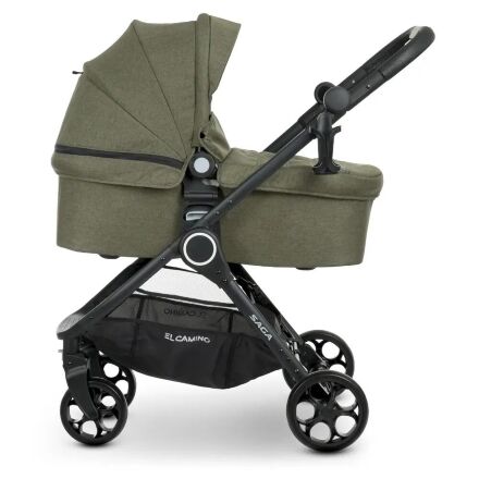 Універсальна дитяча коляска 2в1 EL CAMINO ME 1085 SAGA Denim Khaki з прогулянковим блоком і люлькою Хакі