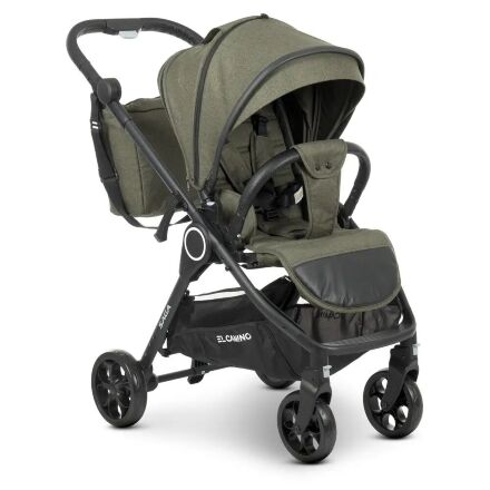 Універсальна дитяча коляска 2в1 EL CAMINO ME 1085 SAGA Denim Khaki з прогулянковим блоком і люлькою Хакі
