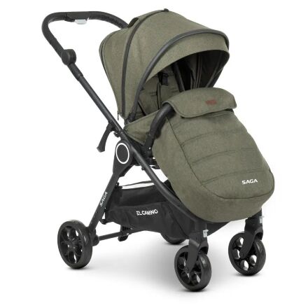 Універсальна дитяча коляска 2в1 EL CAMINO ME 1085 SAGA Denim Khaki з прогулянковим блоком і люлькою Хакі