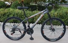 Спортивний гірський велосипед 26д CORSO «WILDS» WD-26403 з дисковими гальмами/Saiguan 21 швидкість/сірий