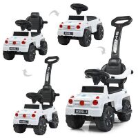 Машина каталка толокар BAMBI M 3899 L-1 Mercedes шкіряне сидіння батьківська ручка біла