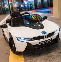Дитячий одномісний електромобіль Легковий Спорткар JE1001EBLR-1 BMW i8 шкіряне сидіння, білий