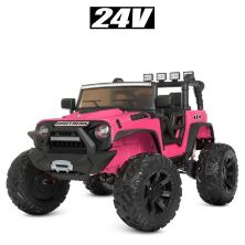 Дитячий двомісний електромобіль машина джип квадроцикл баггі Bambi Racer M 4296EBLR-8(24V) рожевий**