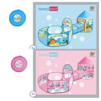 Великий дитячий ігровий намет MR 0684-1 з тунелем та будиночком 2 види (динозаври та єдиноріг)