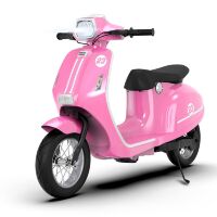 Дитячий електромобіль Мотоцикл M 6017AL-8 скутер Vespa Sport шкіряне сидіння двигун 350W рожевий