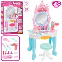 Дитячий туалетний столик, Трюмо для дівчинки LIMO TOY 7939 зі стільчиком і аксесуарами / блакитний**