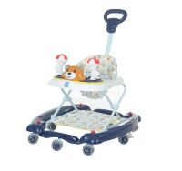 Дитячі ходунки качалка BAMBI M 3656A-S Ведмедик з музичної ігровою панеллю і батьківською ручкою / синні*