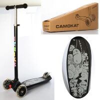 Самокат дитячий iTrike JR 3-055-B1 MAXI сталь+пластик світяться колеса малюнок чорний