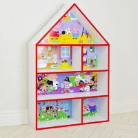 Будиночок стелаж, полиця для іграшок і книг PLK-B-7r Свинка Пеппа біло-червоний**