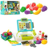 Дитячий ігровий набір касовий апарат 35552A звук, світло продукти сканер калькулятор кошик гроші
