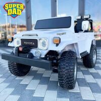 Дитячий електромобіль Джип M 4968EBLR-1(24V) 4WD Toyota двомісний, шкіряне сидіння, 4 мотори, білий