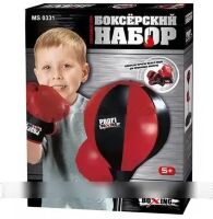 Дитячий боксерський набір на стійці (груша підлогова з рукавичками для дітей) MS 0331 Висота стійки 90/110 см**