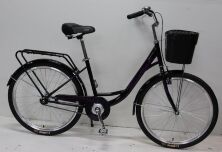 Жіночий міський велосипед 26 дюймів Corso "TRAVEL" TL-26523 з кошиком (рама 16.5") чорний