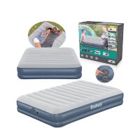 Надувний велюровий матрац-ліжко BESTWAY 6716T розмір 203-152-36см з вбудованим електронасосом