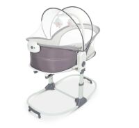 Дитяча люлька-качалка 6в1 8038 Шезлонг + Стільчик + Люлька-переноска / регулюється по висоті / льон рожевий**