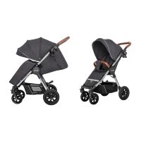 НОВИНКА! Прогулянкова дитяча коляска CARRELLO Supra CRL-5510 Solid Grey з регульованою ручкою / темно-сіра