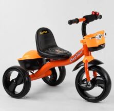 Дитячий триколісний велосипед Best Trike 19840 на піно колесах EVA зі світлом та звуком / помаранчевий