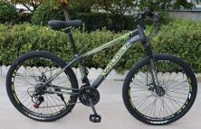 Спортивний гірський велосипед 26д CORSO «WILDS» WD-26599 з дисковими гальмами/Saiguan 21 швидкість/ чорно-зел
