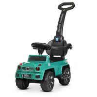 Машина каталка толокар BAMBI M 3899L-5 Mercedes шкіряне сидіння батьківська ручка зелена