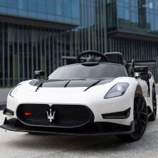 Дитячий одномісний електромобіль M 5105EBLR-1 Maserati MC20 GT2 шкіряне сидіння, 4 мотори, білий