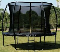 Батут Profi MS 2921-2-LUX діаметр 244 см на пружинах зі сходами і сіткою-висота 150 см **