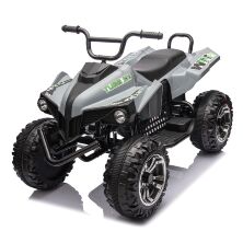 Дитячий електроквадроцикл M 5102EL-11(24V) шкіряне сидіння 4 мотори сірий