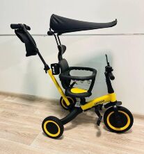 Дитячий біговел-велобіг трансформер 6в1 Maraton Tri-cycle Cruiser Versa з батьківською ручкою жовтий