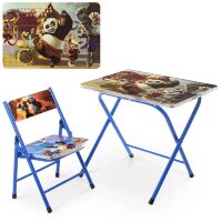 Дитячий складаний столик зі стільчиком Bambi A19-PANDA "Панда Кунг-Фу" синій**
