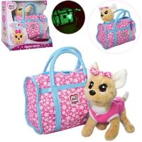 Інтерактивне тварина М'яка Собачка Кіккі M 3835-N-UA в сумочці (світиться в темряві) / для дівчинки