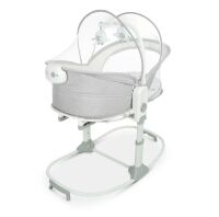 Дитяча люлька-качалка 6в1 8039 Шезлонг + Стільчик + Люлька-переноска / регулюється по висоті / льон**