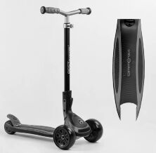 Дитячий триколісний СКЛАДАНИЙ самокат Best Scooter G-19003 MAXI колеса світяться / чорний
