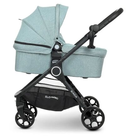 Універсальна дитяча коляска 2в1 EL CAMINO ME 1085 SAGA Denim Ash Blue з прогулянковим блоком і люлькою Блакитна