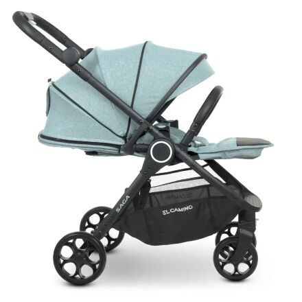 Універсальна дитяча коляска 2в1 EL CAMINO ME 1085 SAGA Denim Ash Blue з прогулянковим блоком і люлькою Блакитна