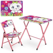 Дитячий столик зі стільчиком Bambi A19-KITTEN Кішка рожевий складаний**