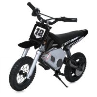 Дитячий кросовий мотоцикл M 5776AL-2 Електромобіль мотор24V250W, надувні колеса, шкіряне сидіння, чорний